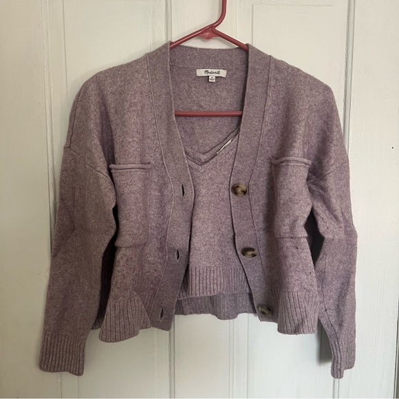 Purple Madewell Cropped Sweater Tank and Cardigan - Picture 2 of 6